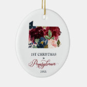 フローラ第1回クリスマス（ペンシルバニア州） パーソナライズされた セラミックオーナメント (右)