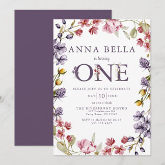 フローラ第1誕生日招待状 招待状