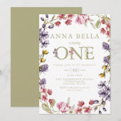 フローラ第1誕生日招待状 招待状 (正面/裏面)