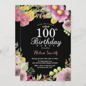 フローラ第100誕生日招待状 招待状 (正面/裏面)