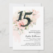 フローラ第15誕生日キンセアニェラユーカリ葉ス 招待状 (正面)