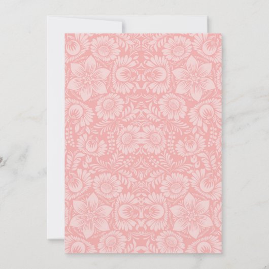 フローラ第18誕生日招待状ピンク 招待状 (裏面)