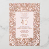 フローラ第40回サプライズ誕生日テンプレート 箔招待状 (正面)