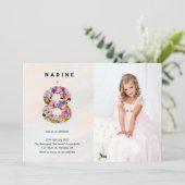 フローラ第8誕生日招待状春モダンスタイル 招待状 (スタンド正面)