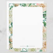 フローラ筆記紙クリーム水彩バラ (正面/裏面)