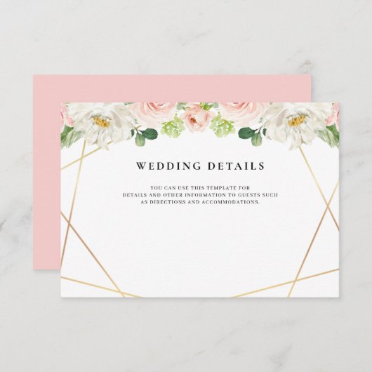 フローラ等式結婚式の受付カード 出欠カード (正面/裏面)