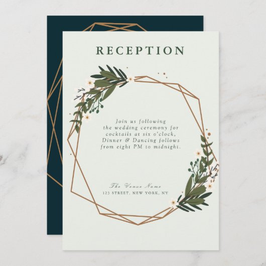 フローラ等式結婚式の受付カード 招待状 (正面/裏面)