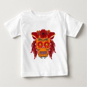 フローラ糖スカル ベビーTシャツ