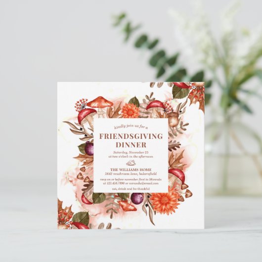 フローラ紅葉マッシュルームサンクスギビングディナー 招待状 (スタンド正面)