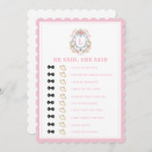 フローラ紋 |お茶をこぼす |ブライダルシャワー 招待状 (正面/裏面)