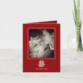 フローラ紙はダブル幸福を切中国のり結婚取る サンキューカード (正面)