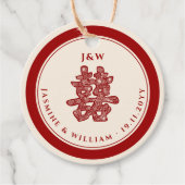 フローラ紙はダブル幸福を切中国のり結婚取る フェイバータグ (正面)