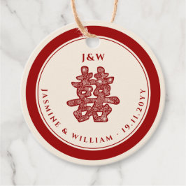 フローラ紙はダブル幸福を切中国のり結婚取る フェイバータグ