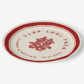 フローラ紙はダブル幸福を切中国のり結婚取る ペーパープレート (アングル)
