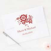 フローラ紙カット – ホワイトダブル幸せ ラウンドシール (封筒)