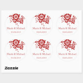 フローラ紙カット – ホワイトダブル幸せ ラウンドシール (シート)