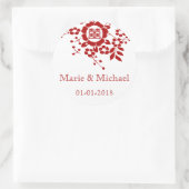 フローラ紙カット – ホワイトダブル幸せ ラウンドシール (バッグ)