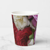 フローラ紙カップバラと牡丹 紙コップ (正面)