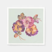 フローラ紙ナプキンズパンジー（50セット） スタンダードカクテルナプキン (正面)