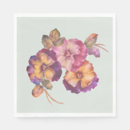 フローラ紙ナプキンズパンジー(50セット) スタンダードカクテルナプキン