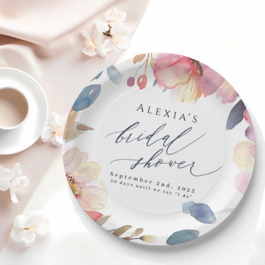 フローラ紙プレートブライダルシャワー ペーパープレート