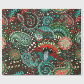 フローラ素子を用いたペイズリーシームレスパターン ラッピングペーパー (フラット)