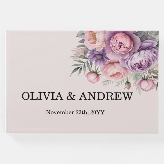 フローラ素晴らしをテーマにした結婚式のゲストブック ゲストブック (正面)