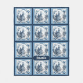 フローラ素晴らしパレスchinoisery toileモノグラム フリースブランケット (正面)