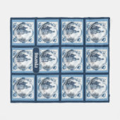 フローラ素晴らしパレスchinoisery toileモノグラム フリースブランケット (正面(横))