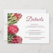 フローラ素晴らしピンクプロテア結婚のエンクロージャカード (正面)