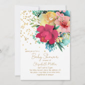 フローラ素晴らしベビー開花ベビーシャワー 招待状 (正面)