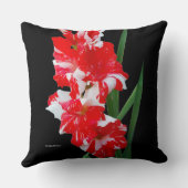 フローラ素晴らしレッド&ホワイトグラジオラスのソードリリー クッション (裏面)