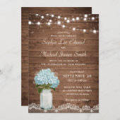 フローラ素朴あじさいメイソンjarストリングライト 招待状 (正面/裏面)