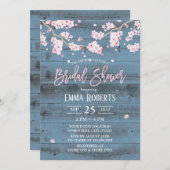 フローラ素朴さくらんぼ花ブライダルシャワー 招待状 (正面/裏面)