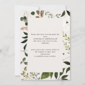 フローラ素朴とスタグ〔雄ジカの〕枝角の結婚式の招待 セーブザデート (裏面)