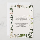 フローラ素朴とスタグ〔雄ジカの〕枝角の結婚式の招待 セーブザデート (裏面)