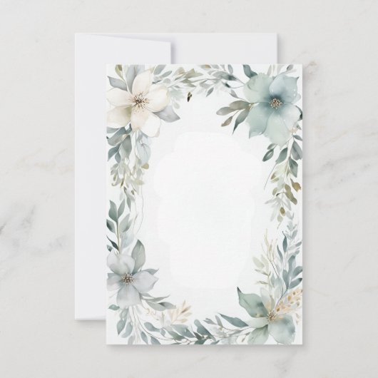 フローラ素朴とミニマリスト日付カードの保存 セーブザデート (裏面)