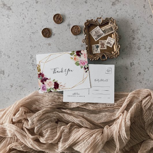 フローラ素朴と植物株ありがとう ポストカード