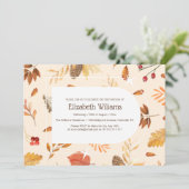 フローラ素朴と植物群葉の赤ちゃんシャワー 招待状 (スタンド正面)