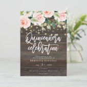 フローラ素朴なウッドキンセアニェラ15歳の誕生日 招待状 (スタンド正面)