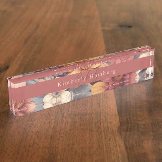 フローラ素朴なカラフルボヘミア植物学 デスクネームプレート (側面)