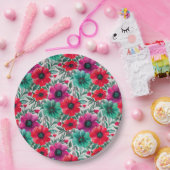 フローラ素朴なファッションレトロパターン ペーパープレート (パーティー)