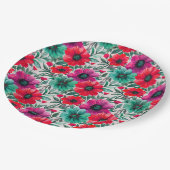 フローラ素朴なファッションレトロパターン ペーパープレート (アングル)