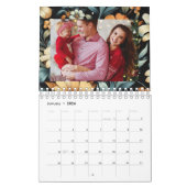 フローラ素朴なヴィンテージエレガントブラック カレンダー (1月 2026)