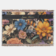 フローラ素朴なヴィンテージエレガントブラック