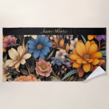 フローラ素朴なヴィンテージエレガントブラック