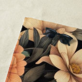 フローラ素朴なヴィンテージエレガントブラック ビーチタオル (インサイチュ)