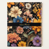 フローラ素朴なヴィンテージエレガントブラック プランナー手帳 (裏面)