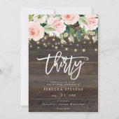 フローラ素朴な木の光30歳の誕生日 招待状 (正面)