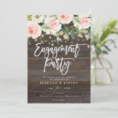 フローラ素朴な木材婚約パーティ 招待状 (スタンド正面)
